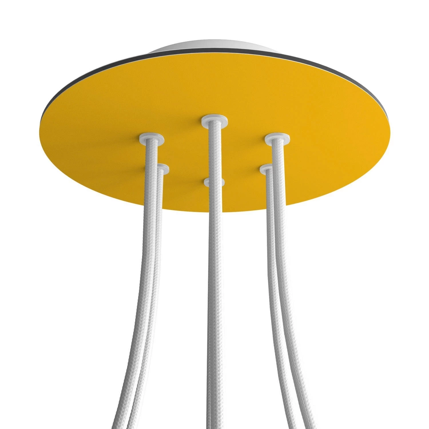 6 Holes - LARGE Round Ceiling Canopy Kit - Rose One System - Yellow mustard