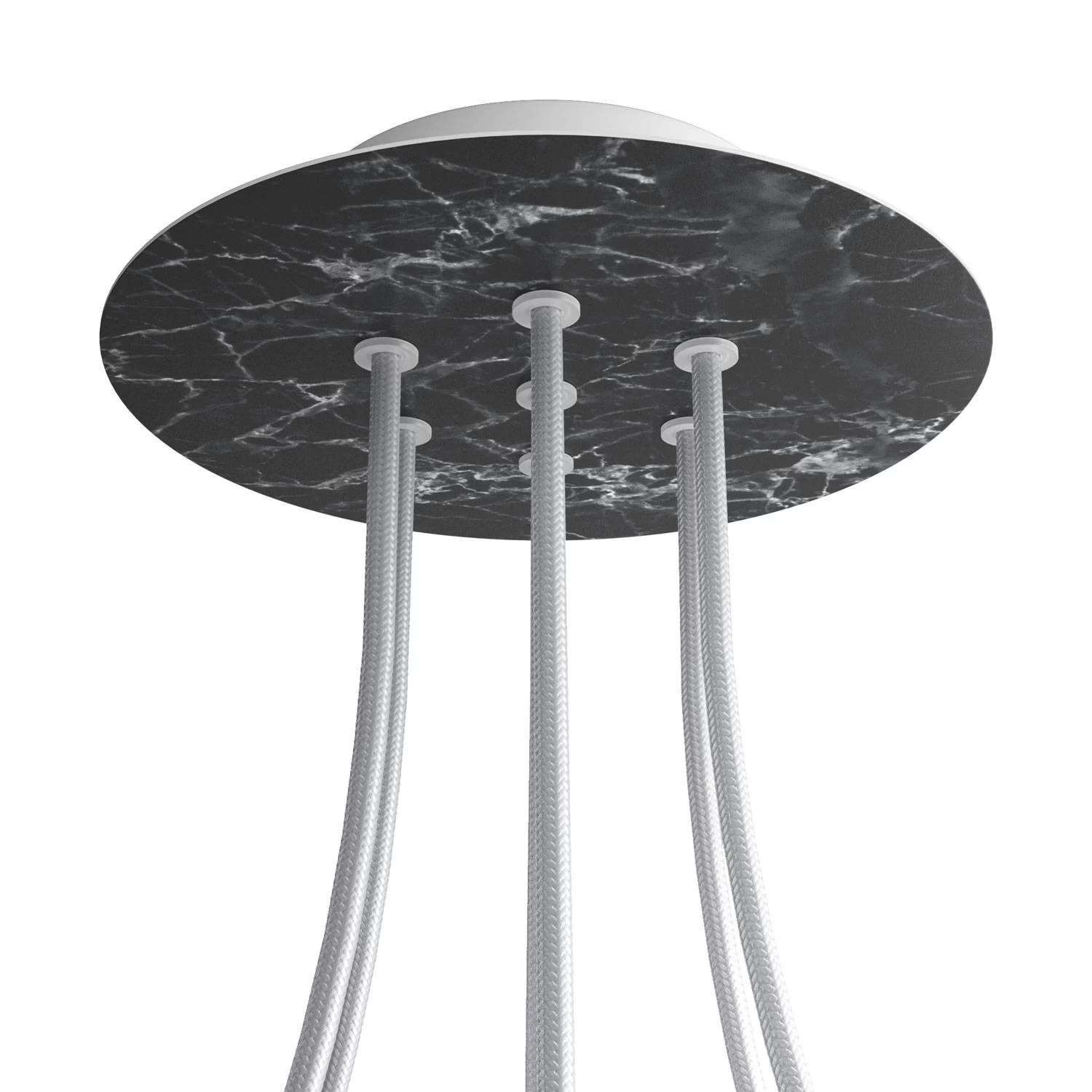 7 Holes - LARGE Round Ceiling Canopy Kit - Rose One System - Marble Marquina