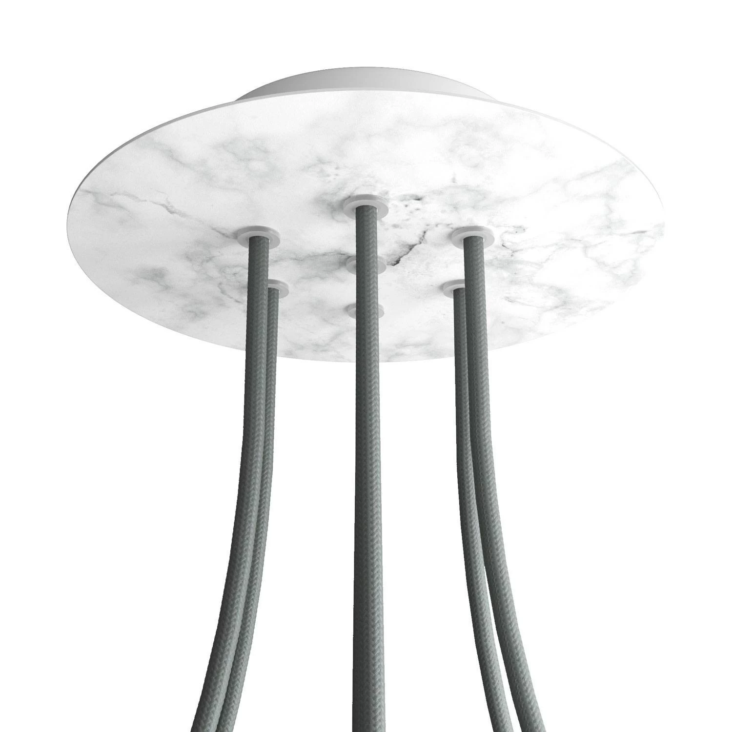 7 Holes - LARGE Round Ceiling Canopy Kit - Rose One System - Marble Carrara