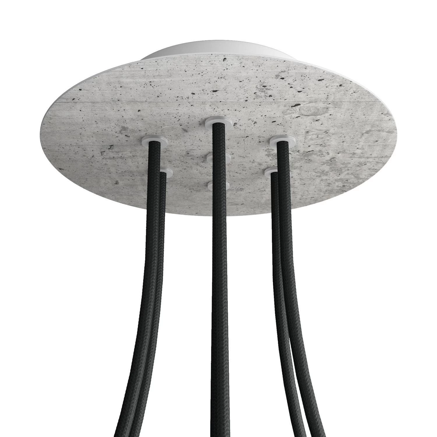 7 Holes - LARGE Round Ceiling Canopy Kit - Rose One System - Concrete