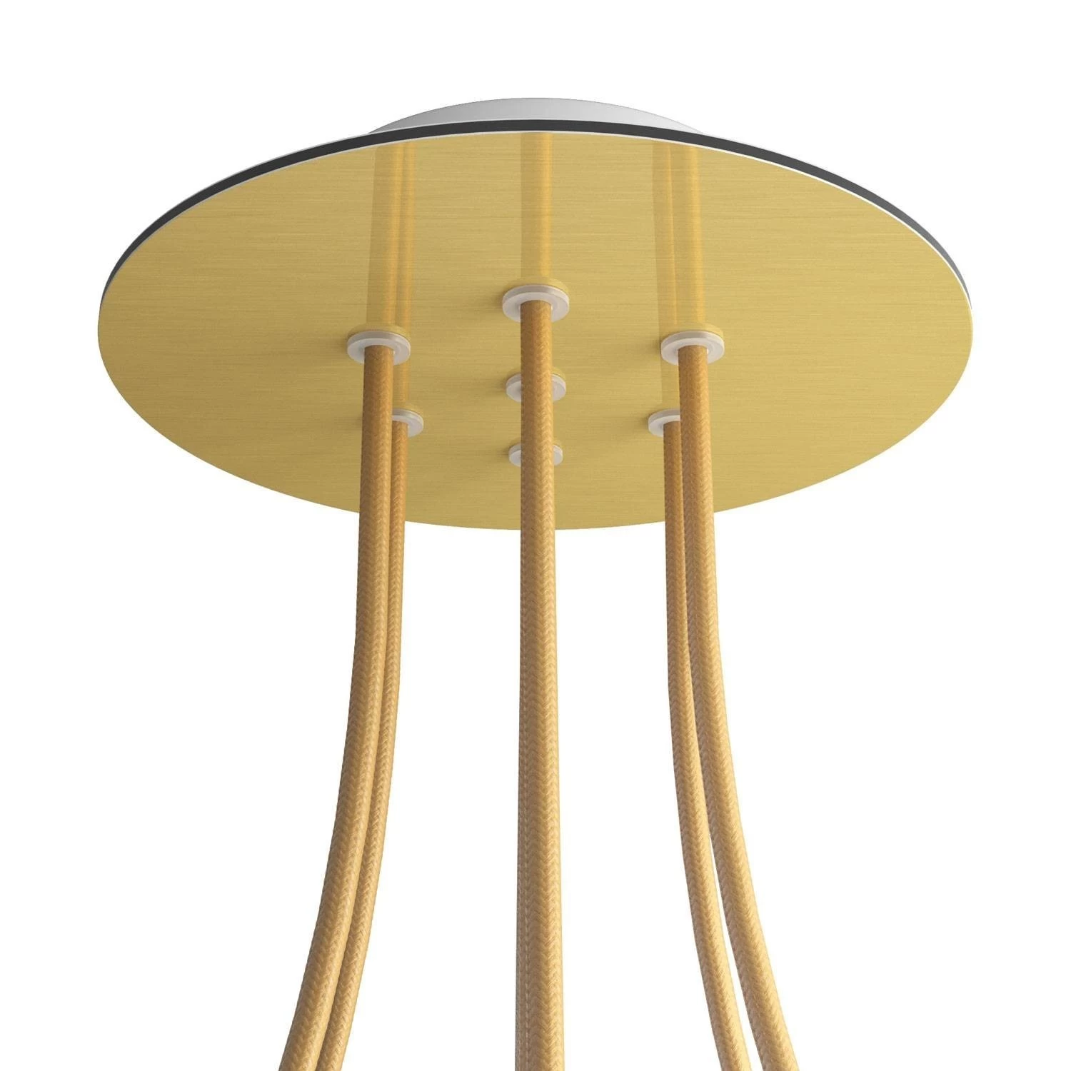 7 Holes - LARGE Round Ceiling Canopy Kit - Rose One System - Satin Brass Dibond