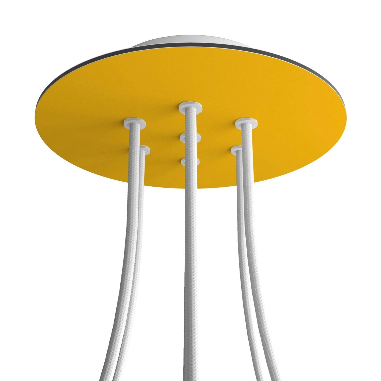 7 Holes - LARGE Round Ceiling Canopy Kit - Rose One System - Yellow mustard