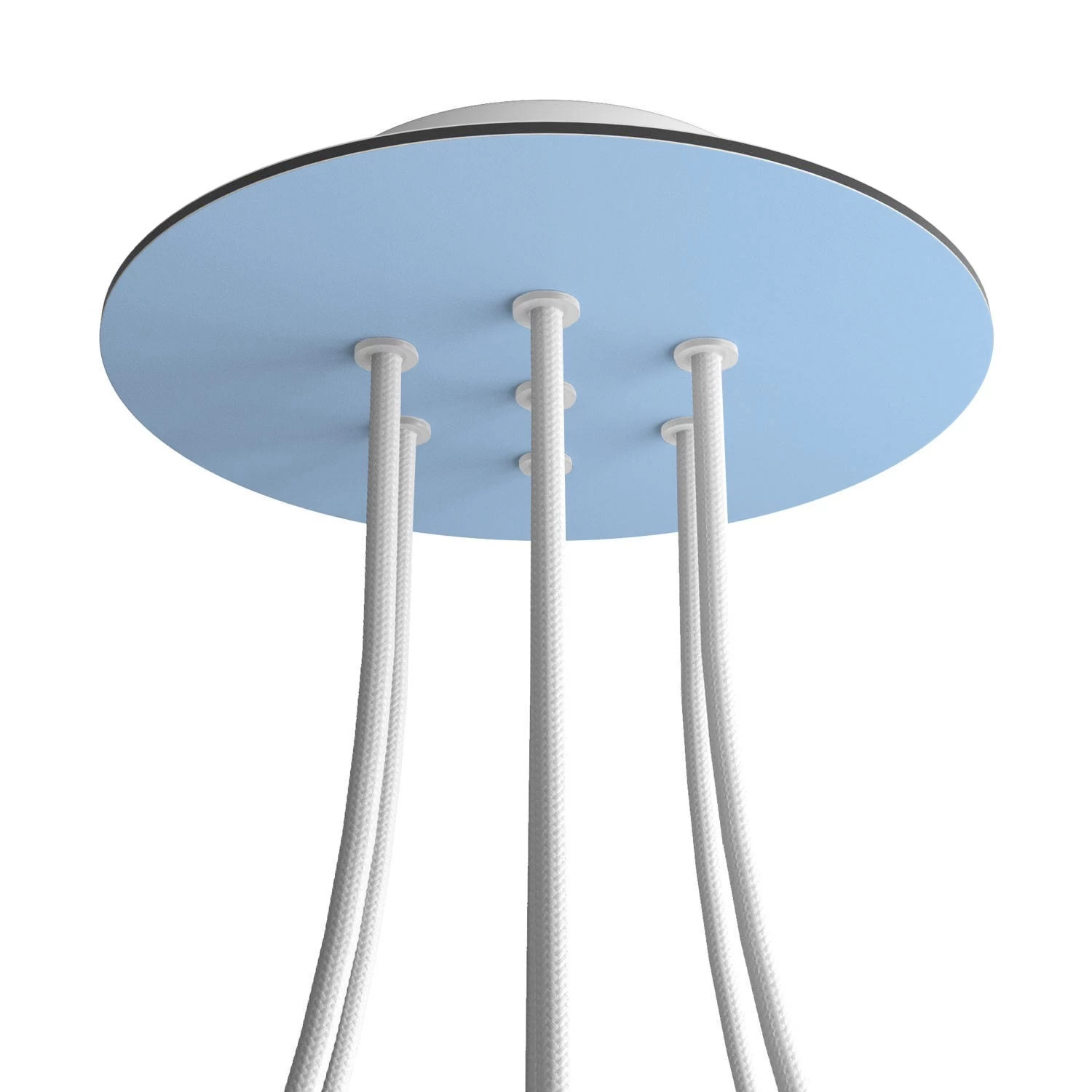 7 Holes - LARGE Round Ceiling Canopy Kit - Rose One System - Soft blue