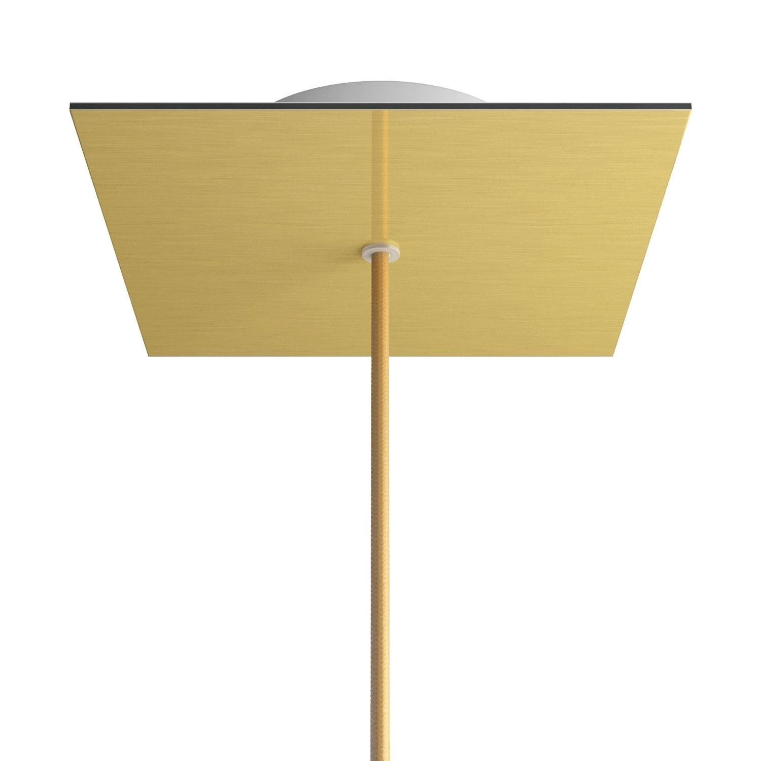 1 Hole - LARGE Square Ceiling Canopy Kit - Rose One System - Satin Brass Dibond