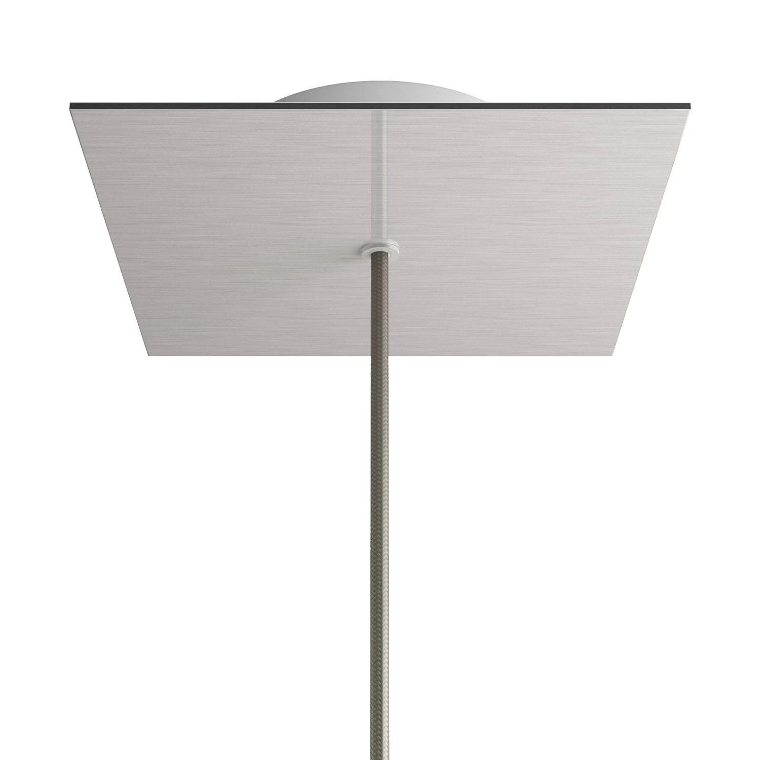 1 Hole - LARGE Square Ceiling Canopy Kit - Rose One System - Satin Steel Dibond