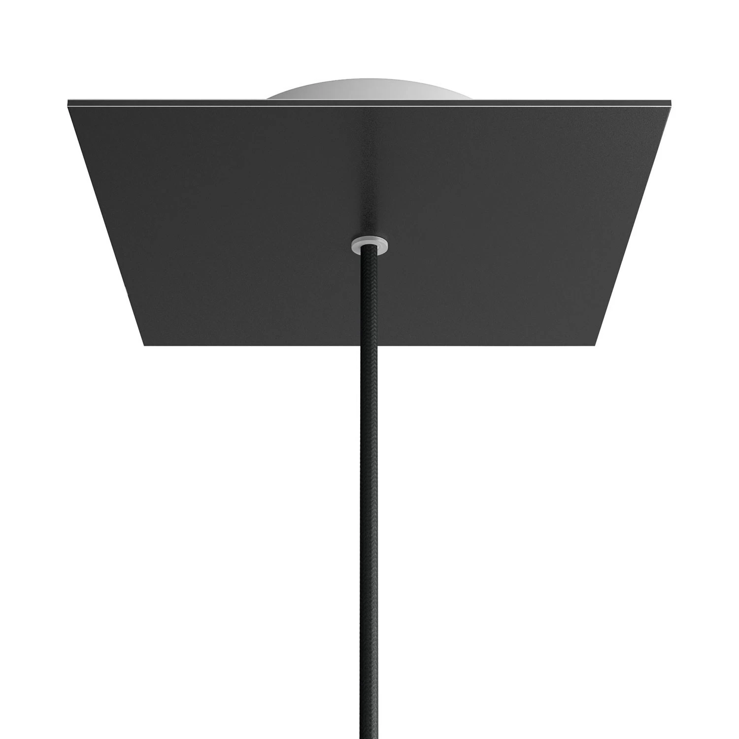 1 Hole - LARGE Square Ceiling Canopy Kit - Rose One System - Matt Black