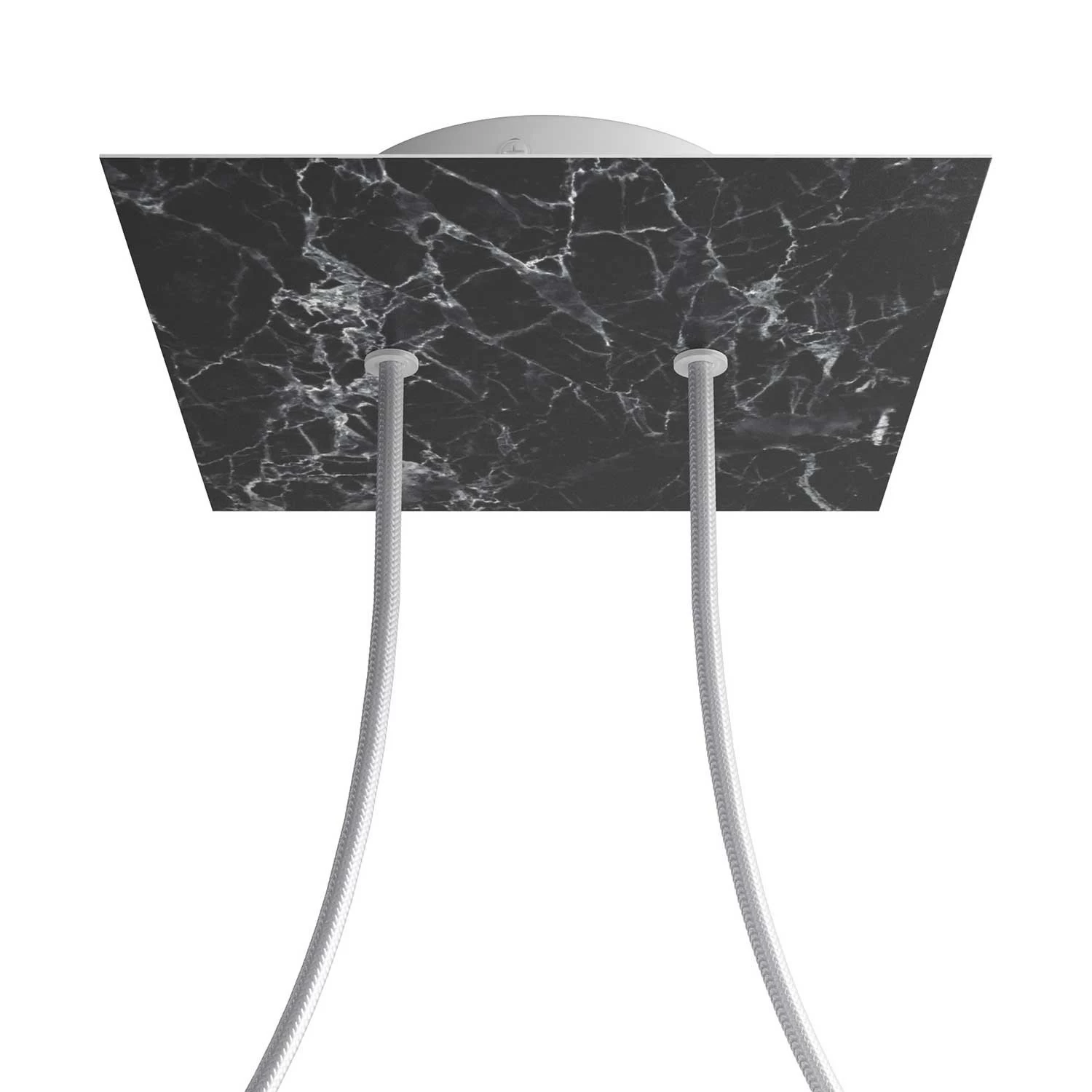 2 Holes - LARGE Square Ceiling Canopy Kit - Rose One System - Marble Marquina