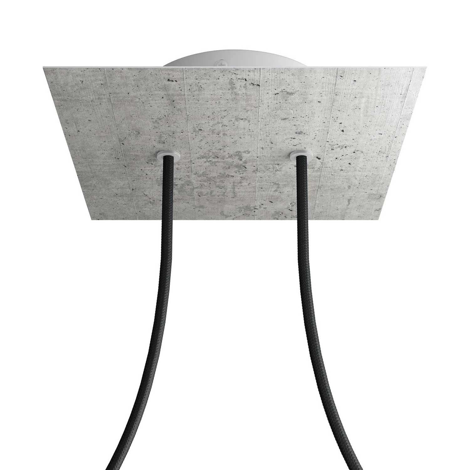 2 Holes - LARGE Square Ceiling Canopy Kit - Rose One System - Concrete