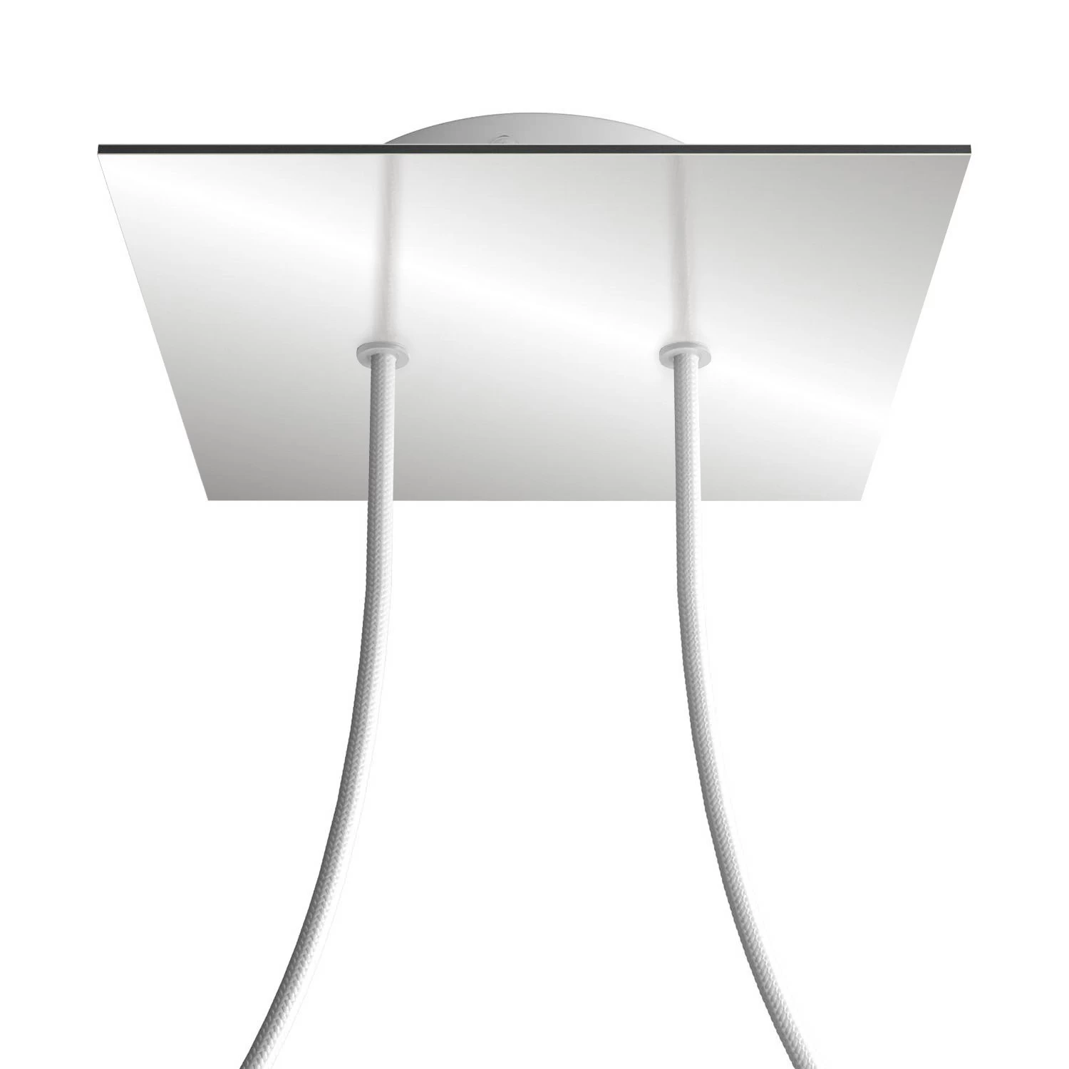 2 Holes - LARGE Square Ceiling Canopy Kit - Rose One System - Mirror