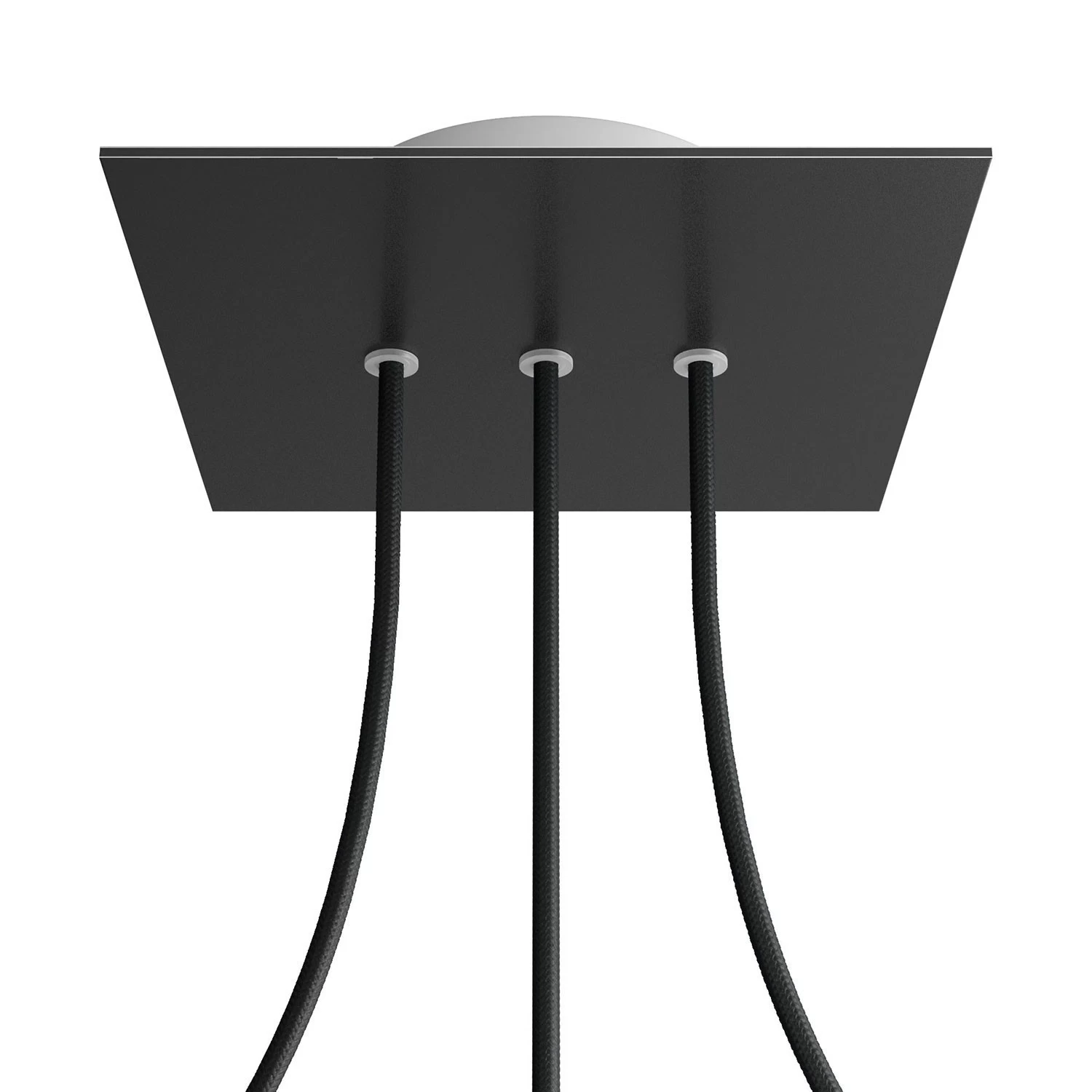 3 In-line Holes - LARGE Square Ceiling Canopy Kit - Rose One System - Matt Black
