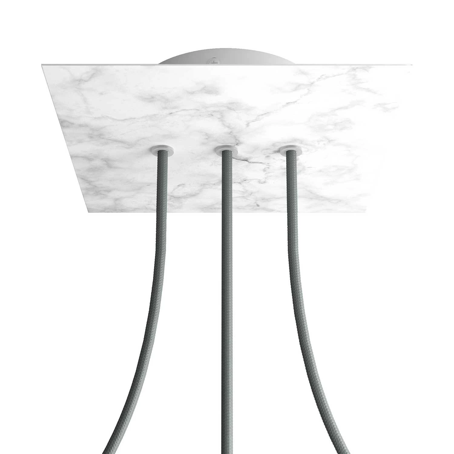 3 In-line Holes - LARGE Square Ceiling Canopy Kit - Rose One System - Marble Carrara