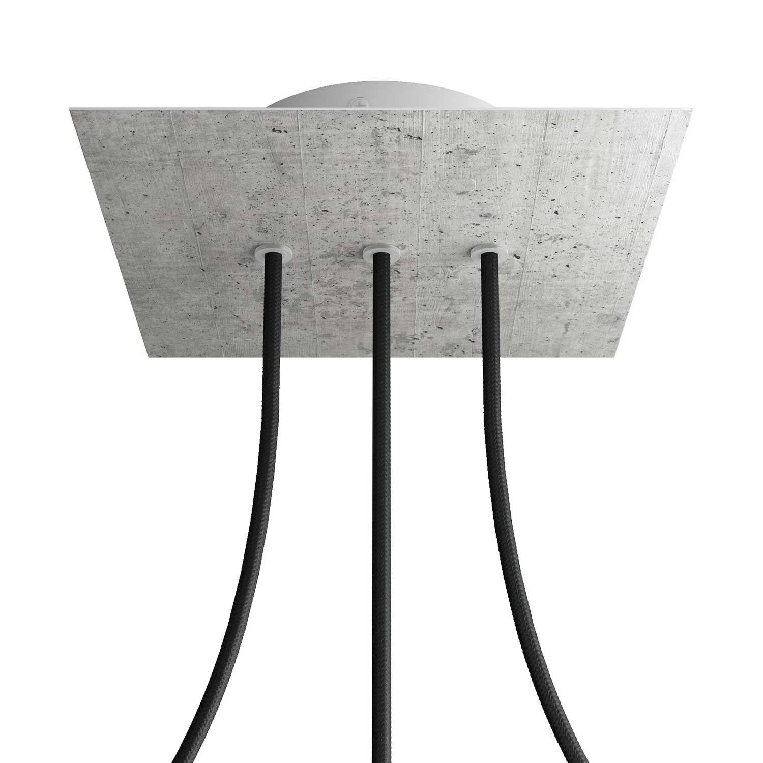 3 In-line Holes - LARGE Square Ceiling Canopy Kit - Rose One System - Concrete