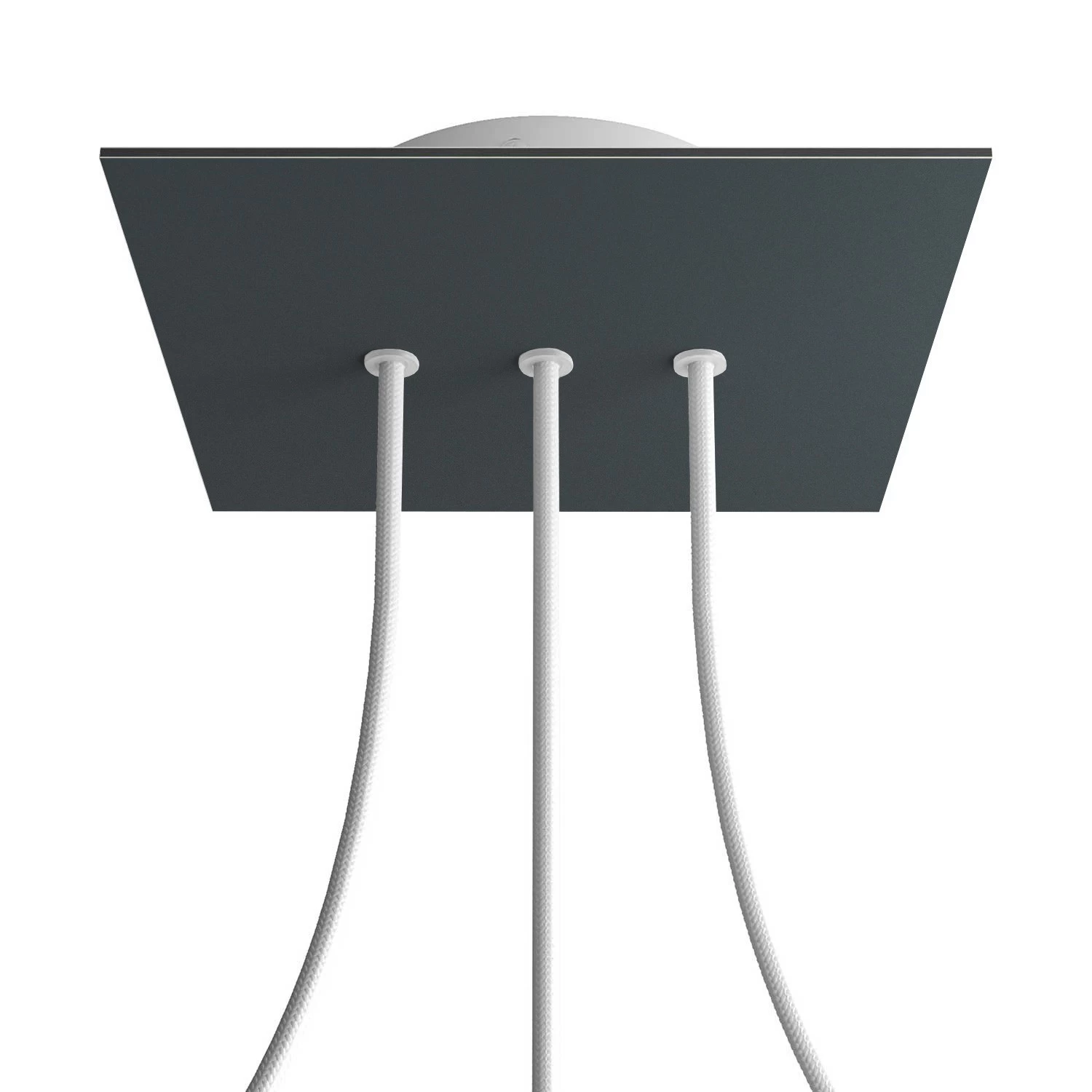 3 In-line Holes - LARGE Square Ceiling Canopy Kit - Rose One System - Anthracite