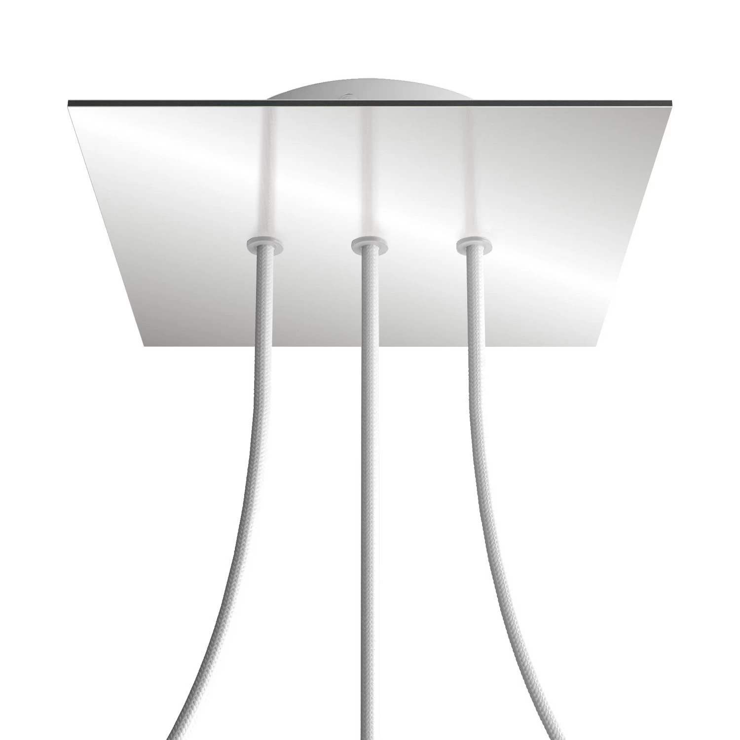 3 In-line Holes - LARGE Square Ceiling Canopy Kit - Rose One System - Mirror