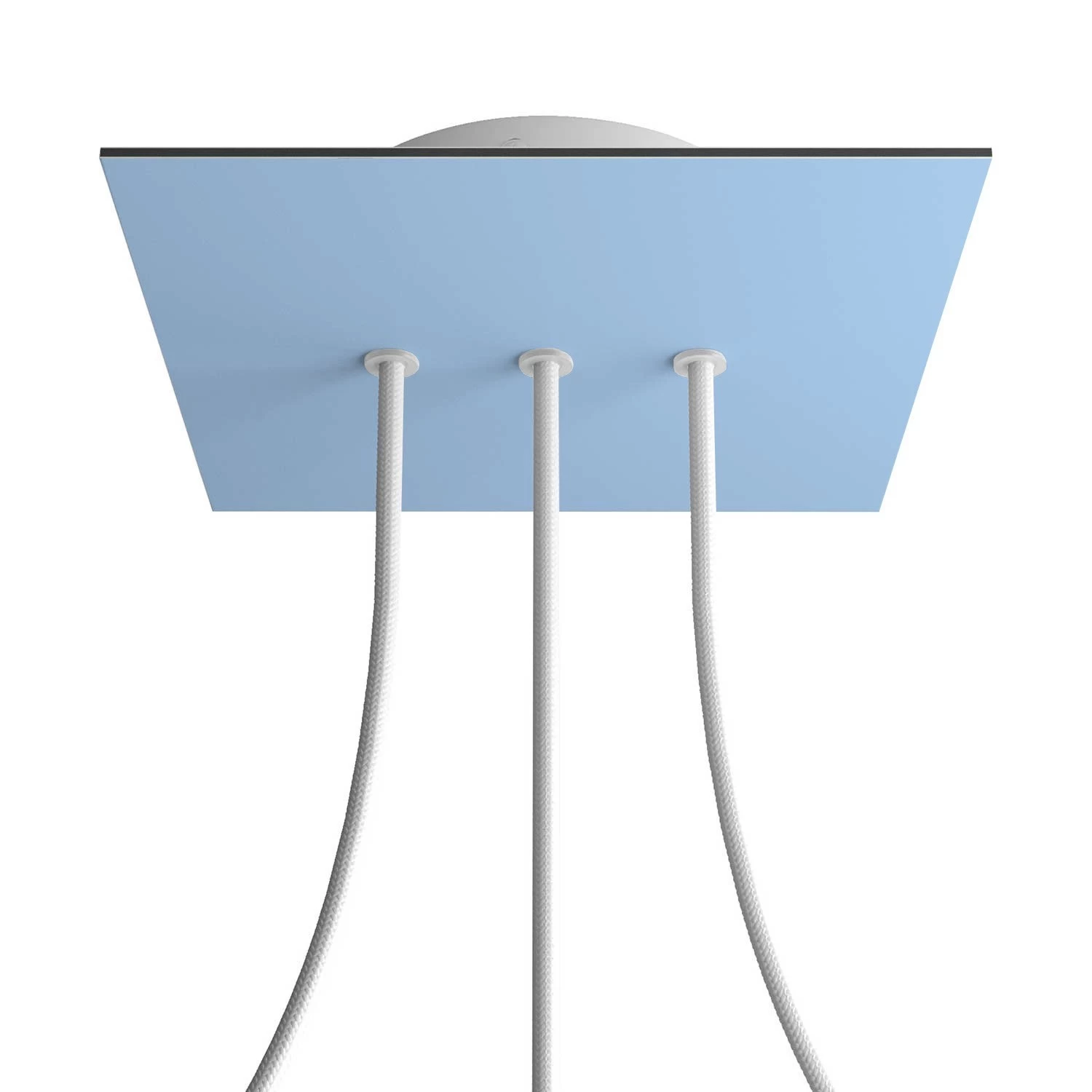 3 In-line Holes - LARGE Square Ceiling Canopy Kit - Rose One System - Soft blue