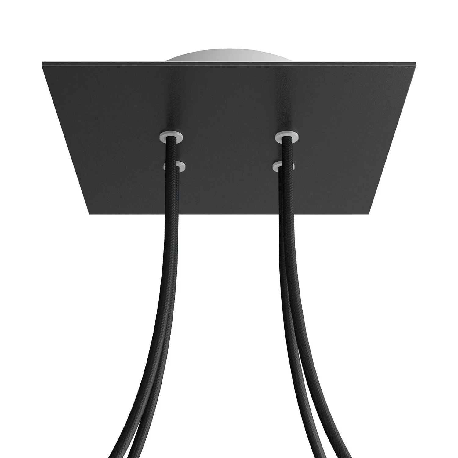 4 Holes - LARGE Square Ceiling Canopy Kit - Rose One System - Matt Black