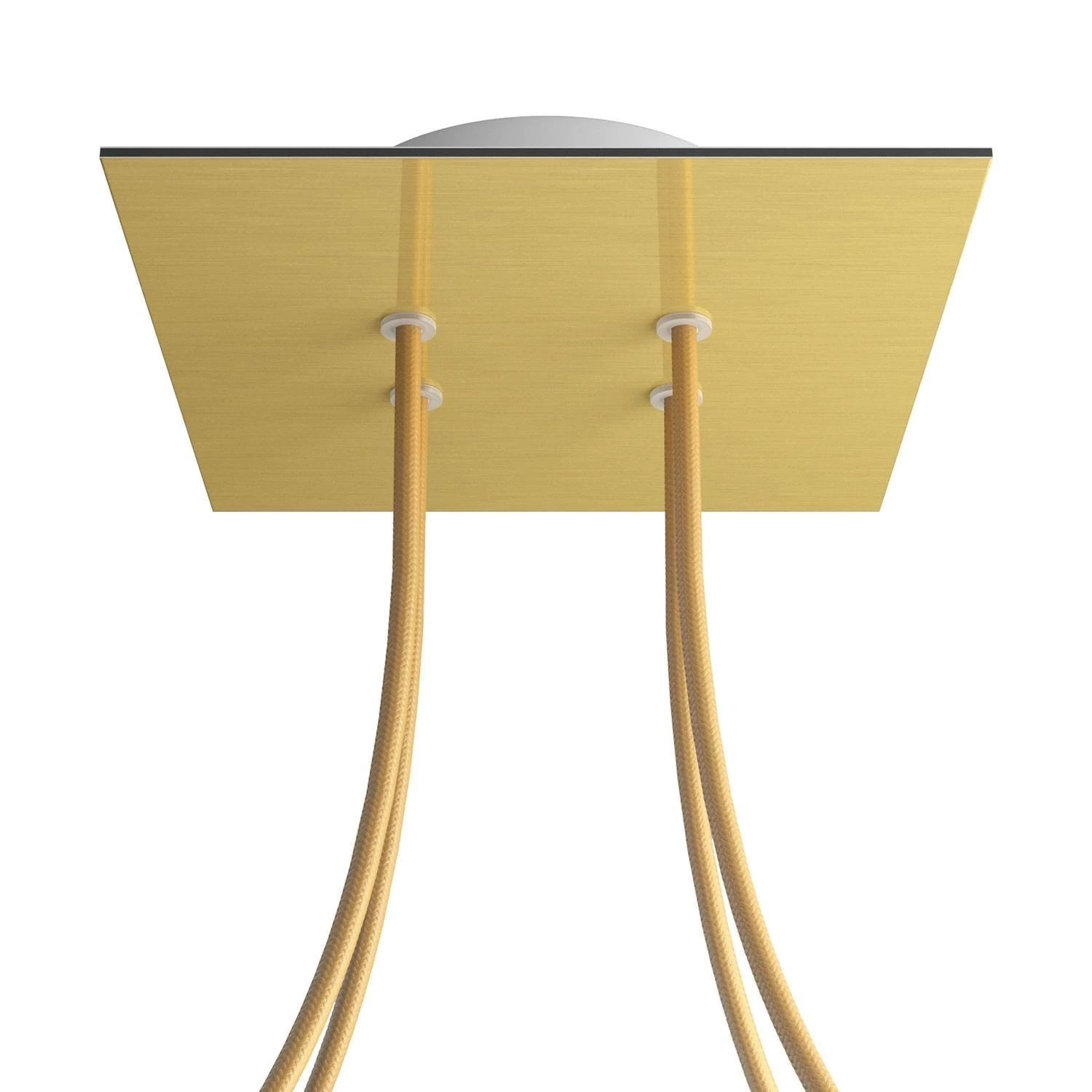 4 Holes - LARGE Square Ceiling Canopy Kit - Rose One System - Satin Brass Dibond