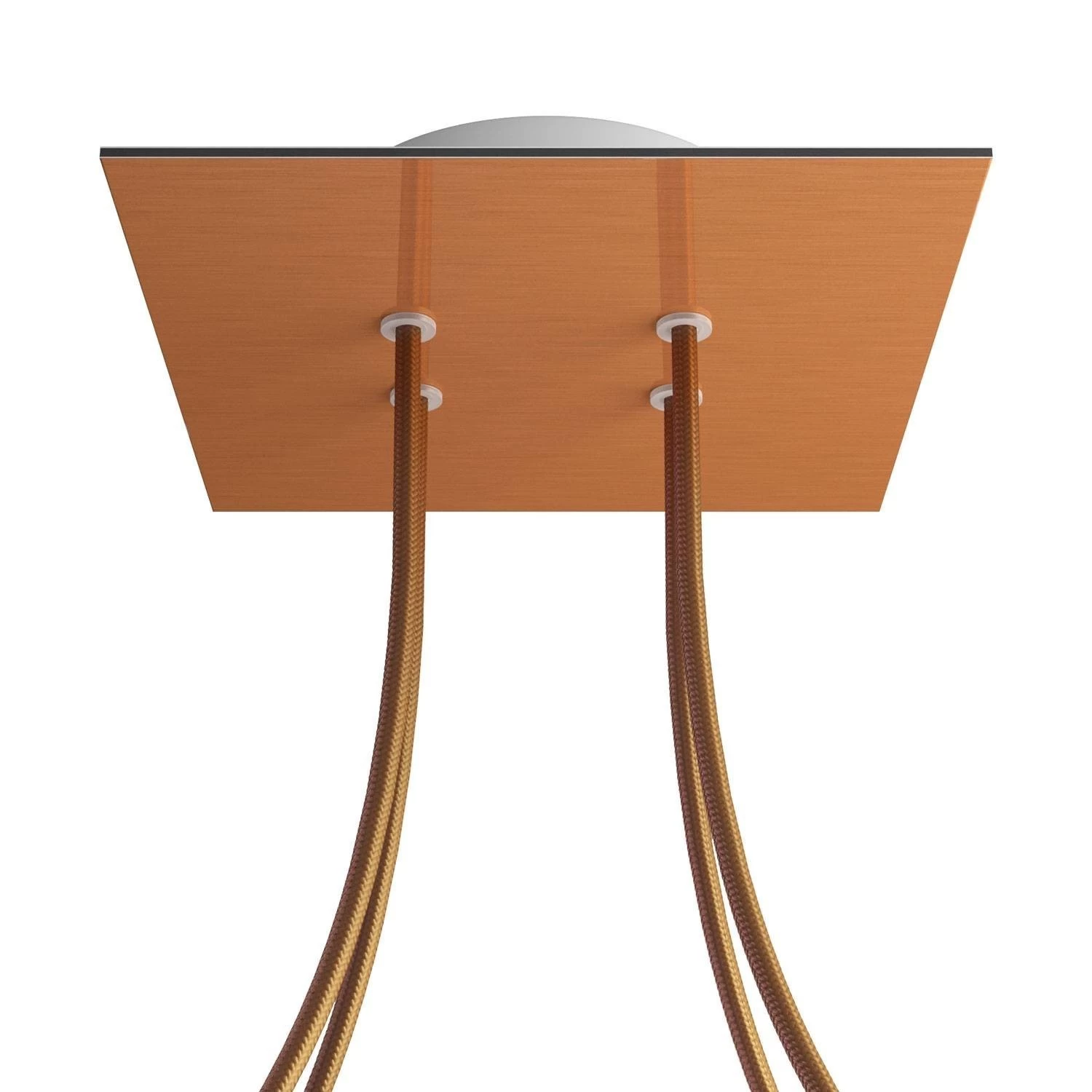 4 Holes - LARGE Square Ceiling Canopy Kit - Rose One System - Satin Copper Dibond
