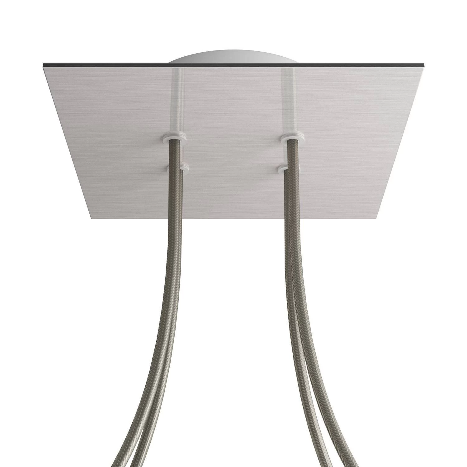 4 Holes - LARGE Square Ceiling Canopy Kit - Rose One System - Satin Steel Dibond