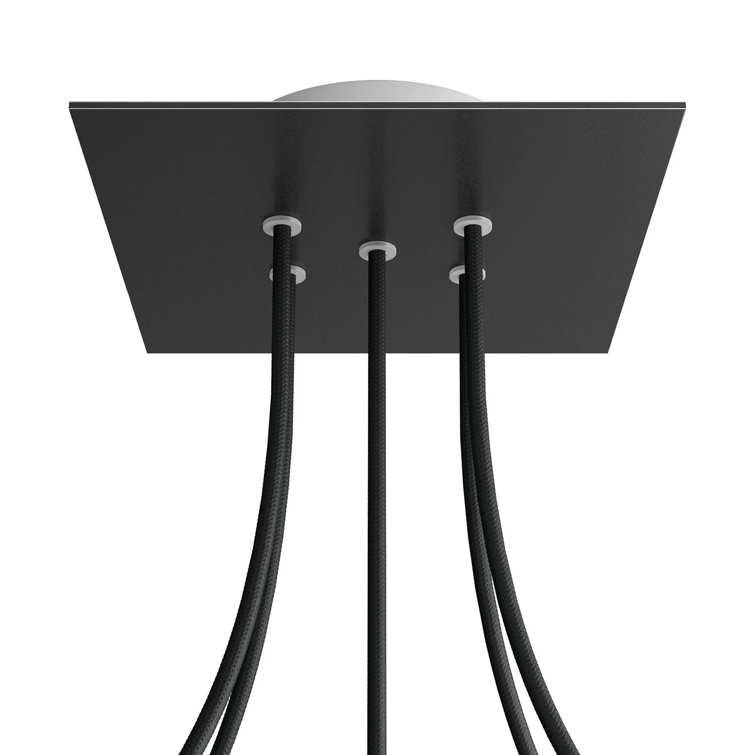 5 Holes - LARGE Square Ceiling Canopy Kit - Rose One System - Matt Black