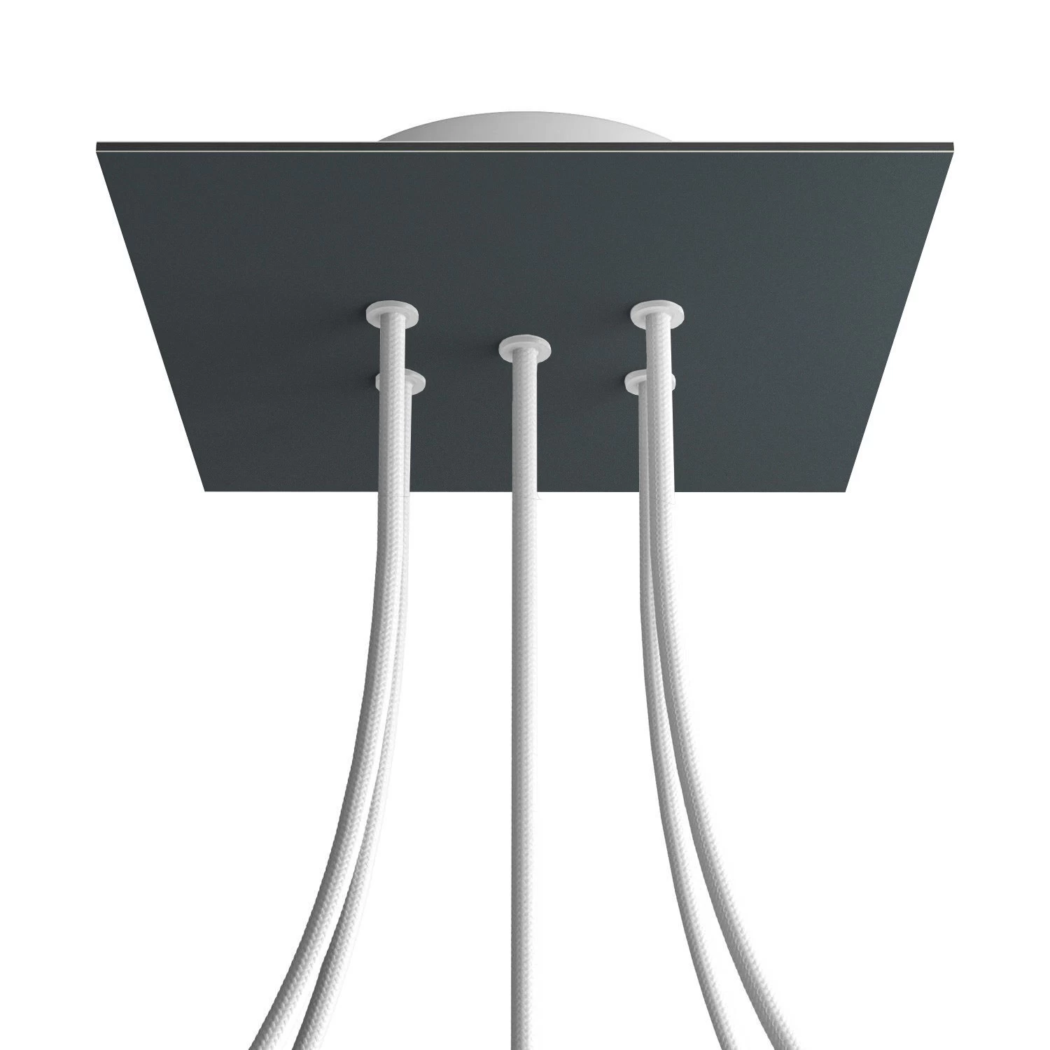 5 Holes - LARGE Square Ceiling Canopy Kit - Rose One System - Anthracite