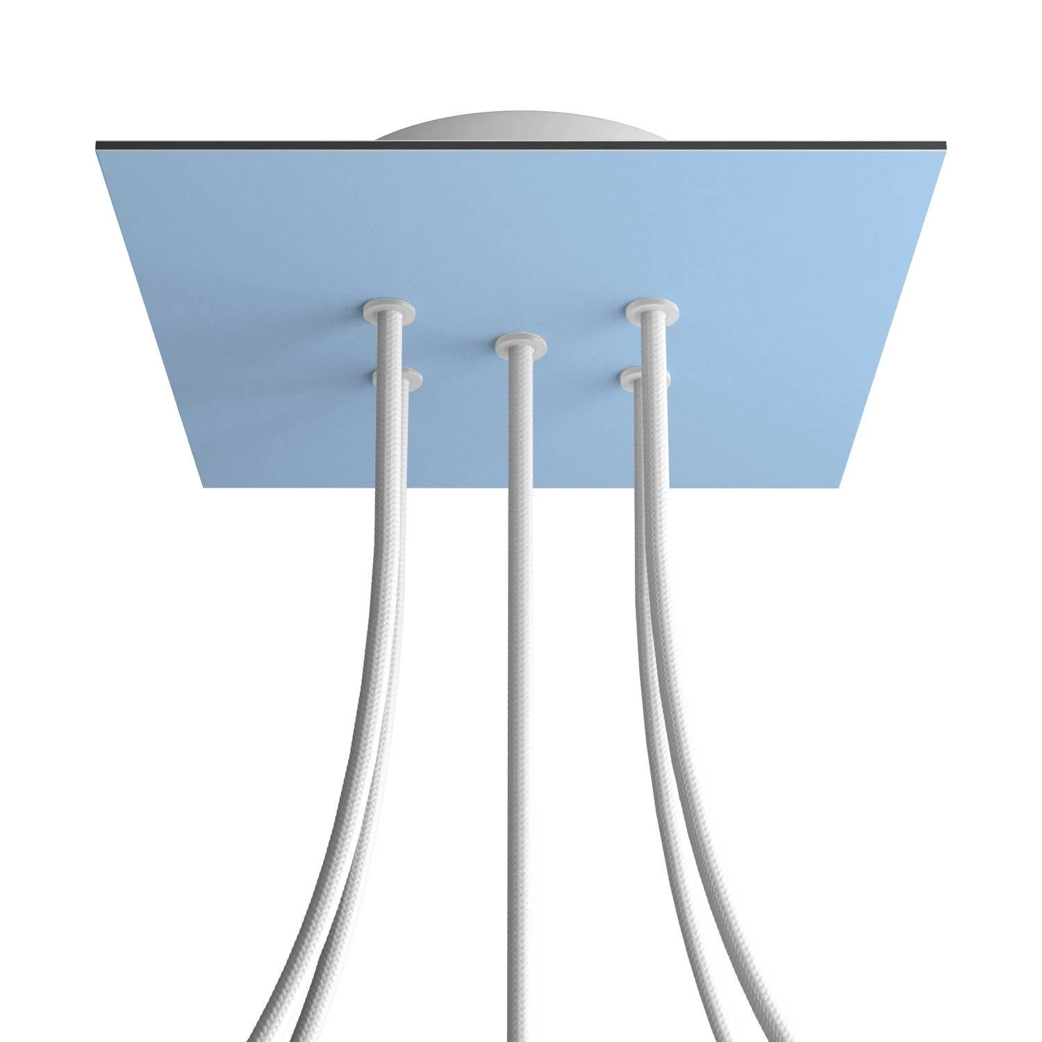 5 Holes - LARGE Square Ceiling Canopy Kit - Rose One System - Soft blue