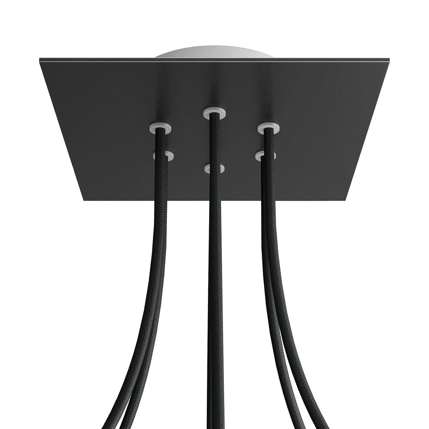 6 Holes - LARGE Square Ceiling Canopy Kit - Rose One System - Matt Black