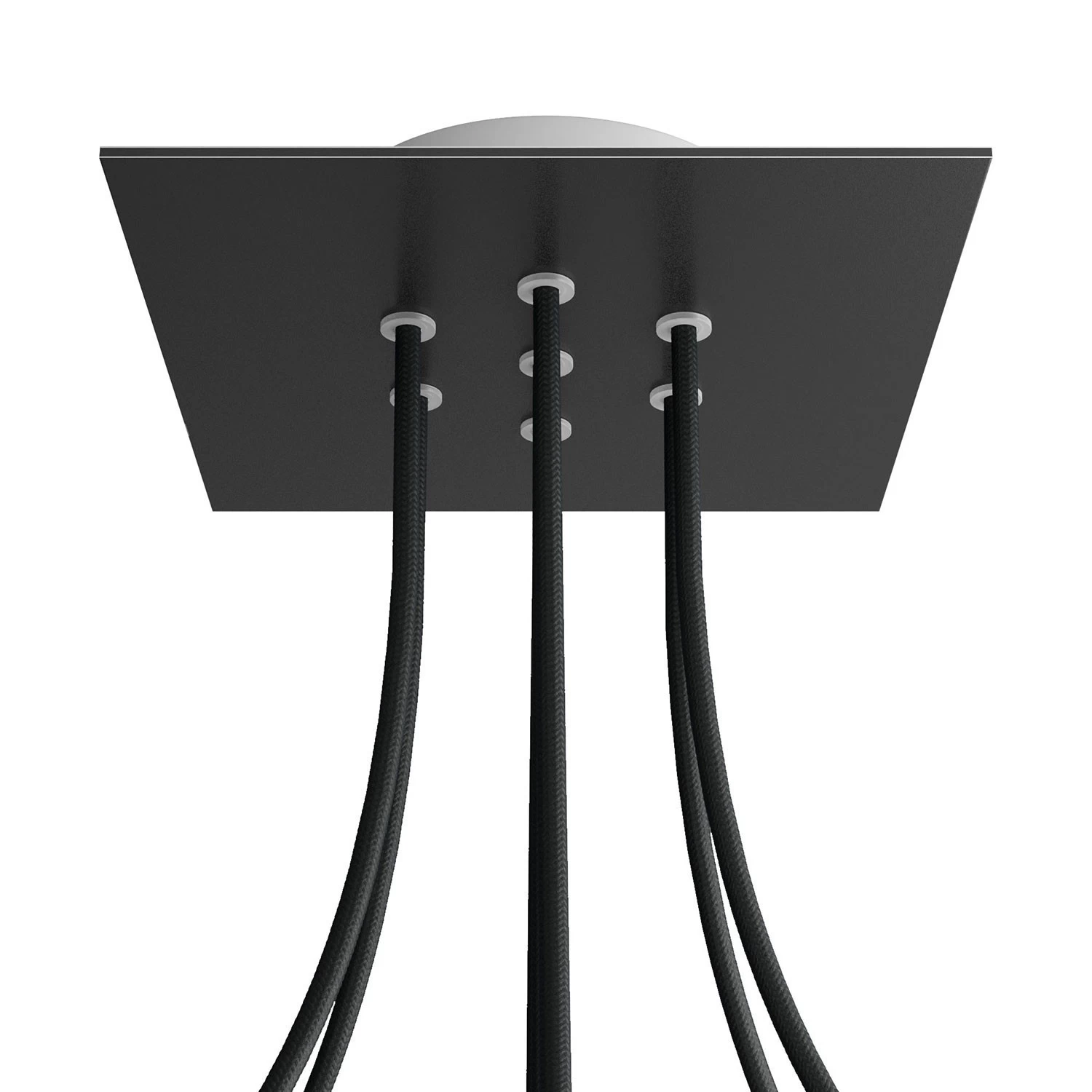 7 Holes - LARGE Square Ceiling Canopy Kit - Rose One System - Matt Black