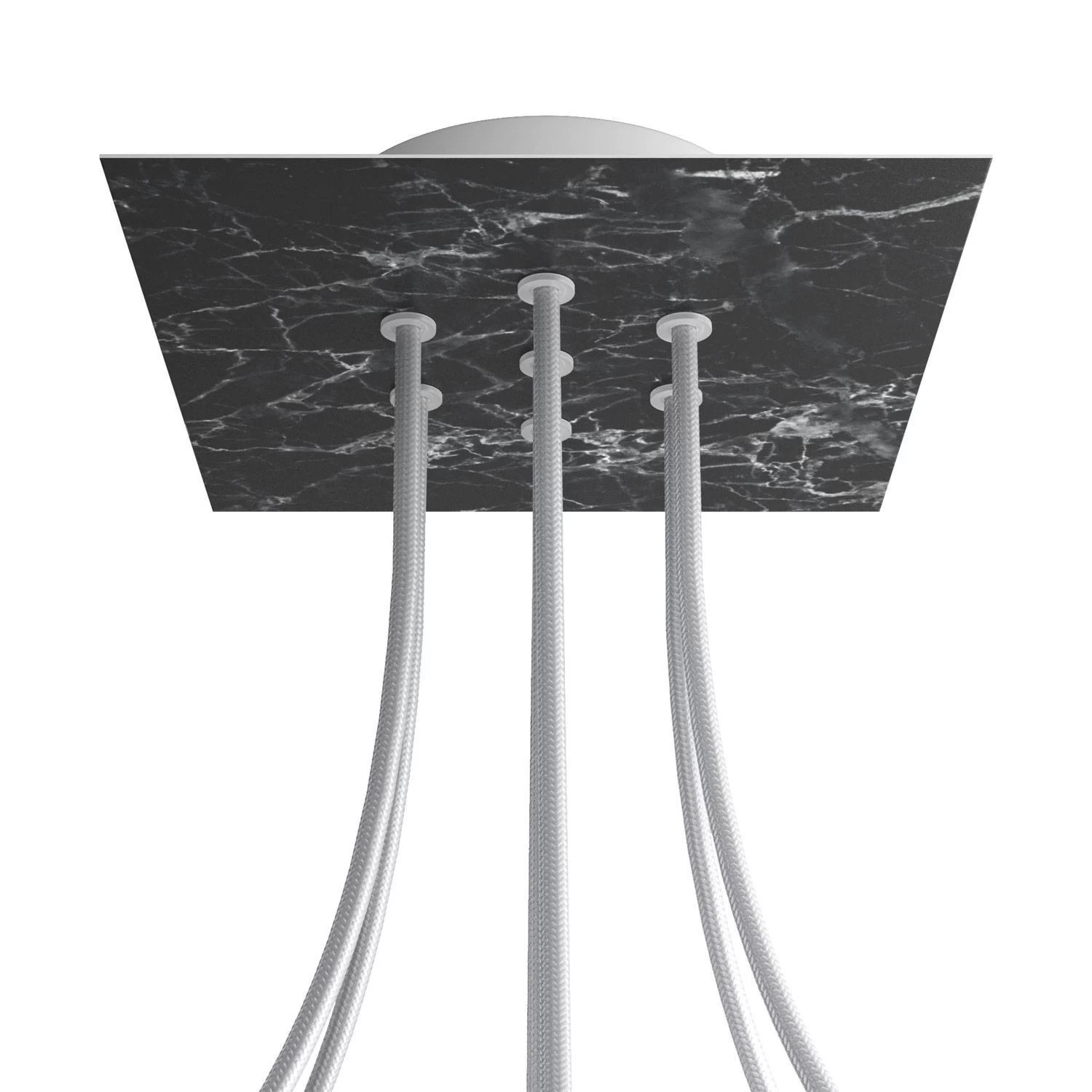 7 Holes - LARGE Square Ceiling Canopy Kit - Rose One System - Marble Marquina