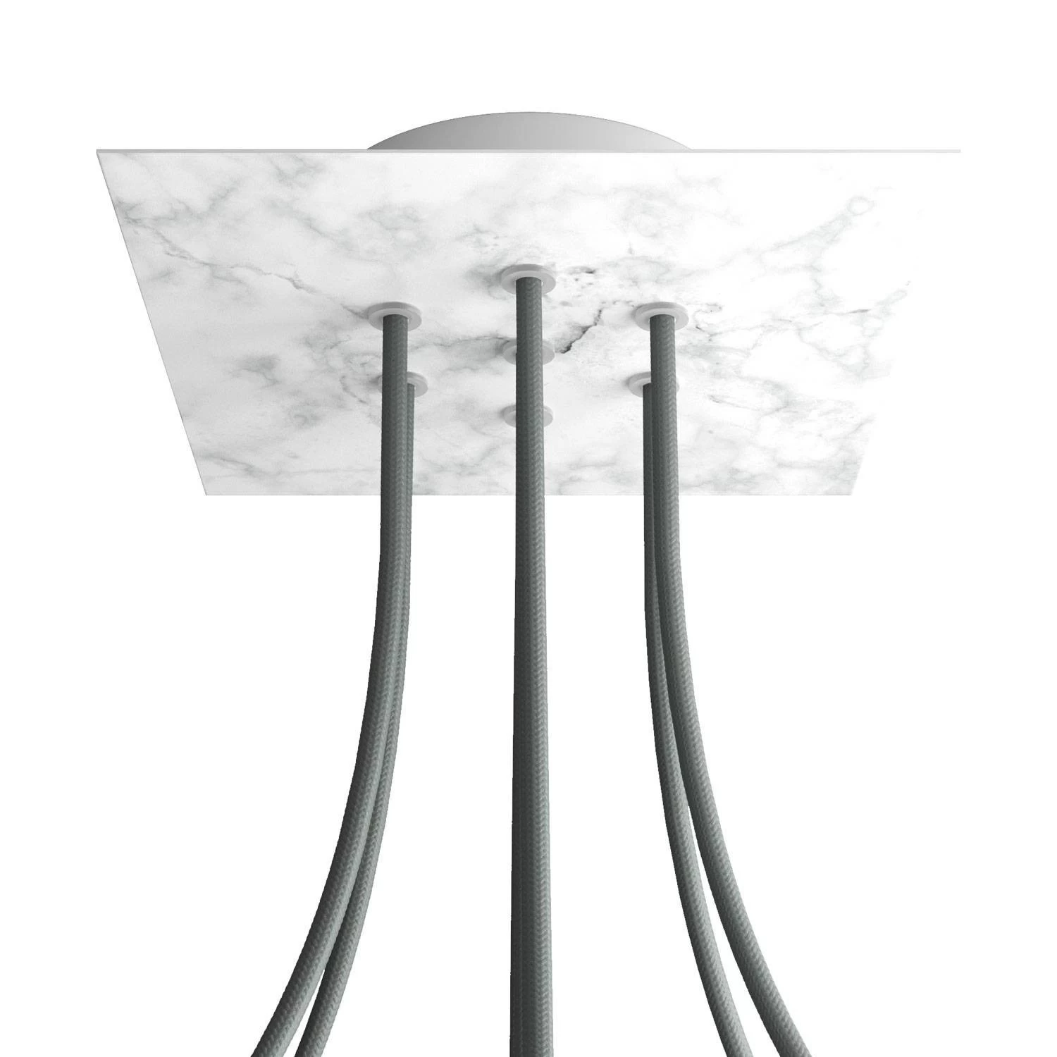 7 Holes - LARGE Square Ceiling Canopy Kit - Rose One System - Marble Carrara