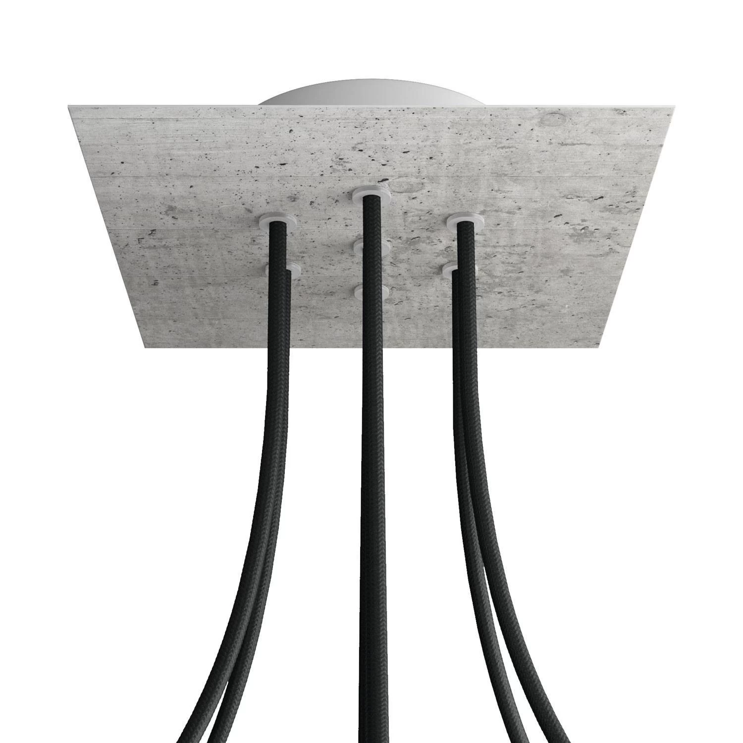 7 Holes - LARGE Square Ceiling Canopy Kit - Rose One System - Concrete