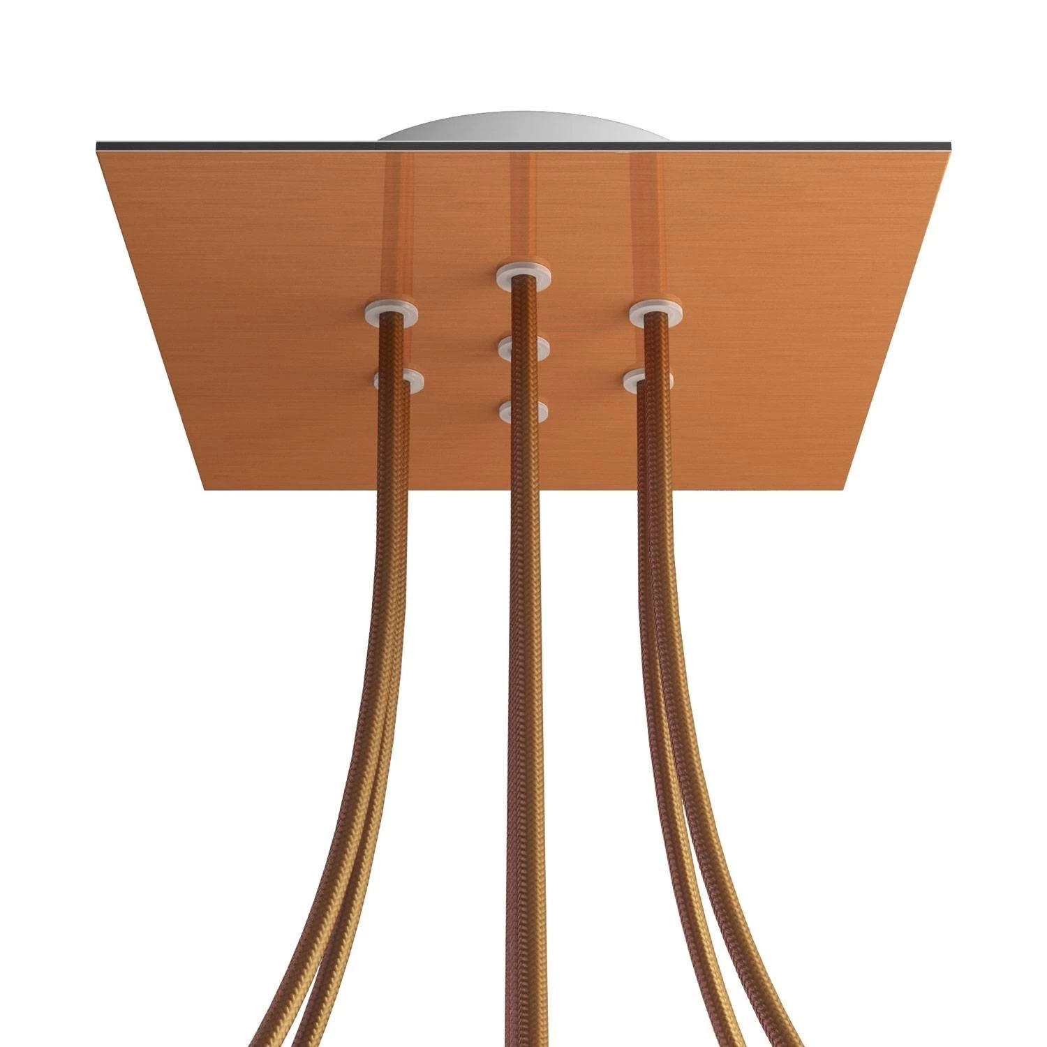 7 Holes - LARGE Square Ceiling Canopy Kit - Rose One System - Satin Copper Dibond