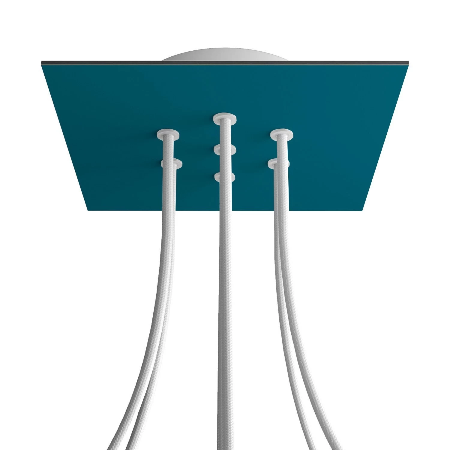 7 Holes - LARGE Square Ceiling Canopy Kit - Rose One System - Petrol