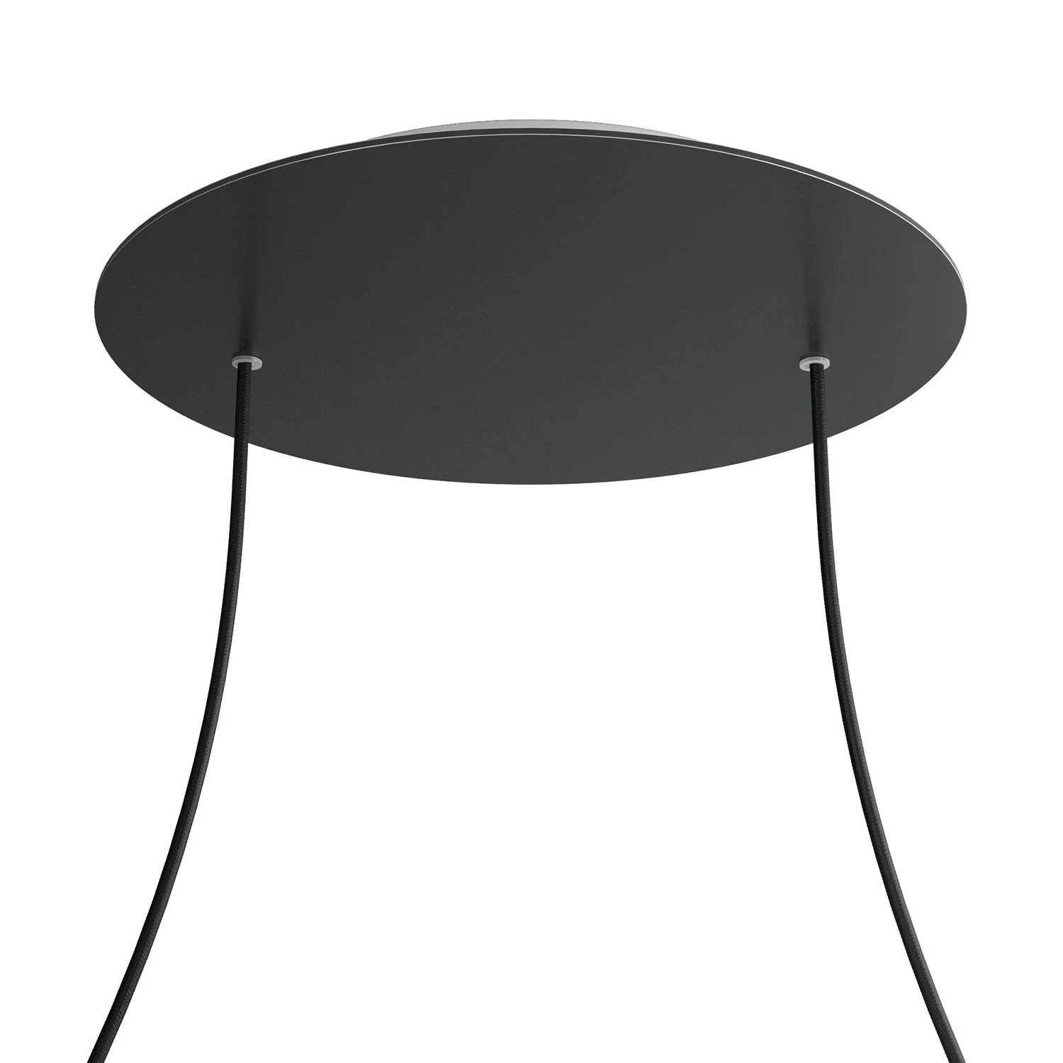 2 Holes - EXTRA LARGE Round Ceiling Canopy Kit - Rose One System - Matt Black