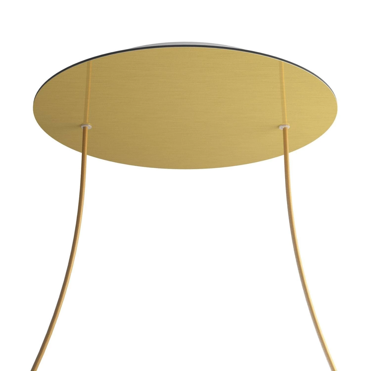 2 Holes - EXTRA LARGE Round Ceiling Canopy Kit - Rose One System - Satin Brass Dibond