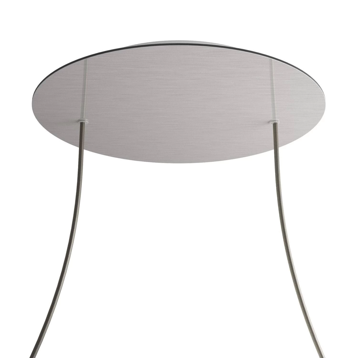 2 Holes - EXTRA LARGE Round Ceiling Canopy Kit - Rose One System - Satin Steel Dibond