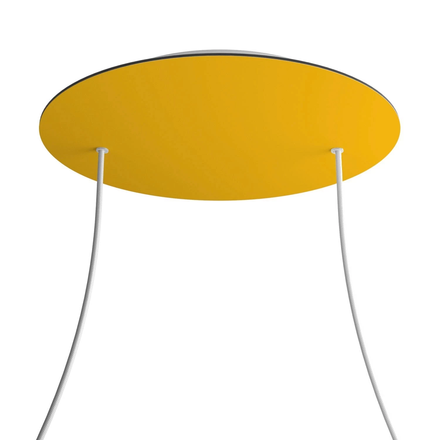 2 Holes - EXTRA LARGE Round Ceiling Canopy Kit - Rose One System - Yellow mustard
