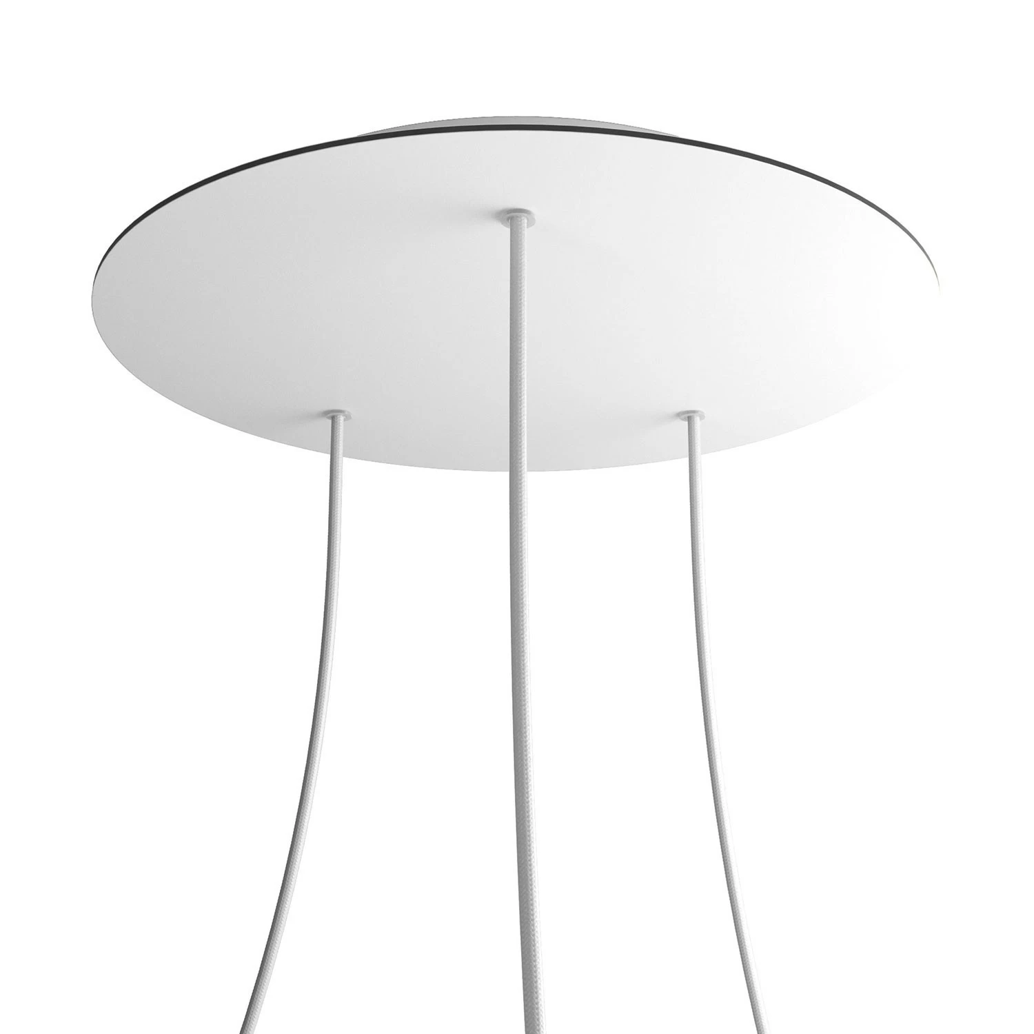 3 Holes - EXTRA LARGE Round Ceiling Canopy Kit - Rose One System - Matt White