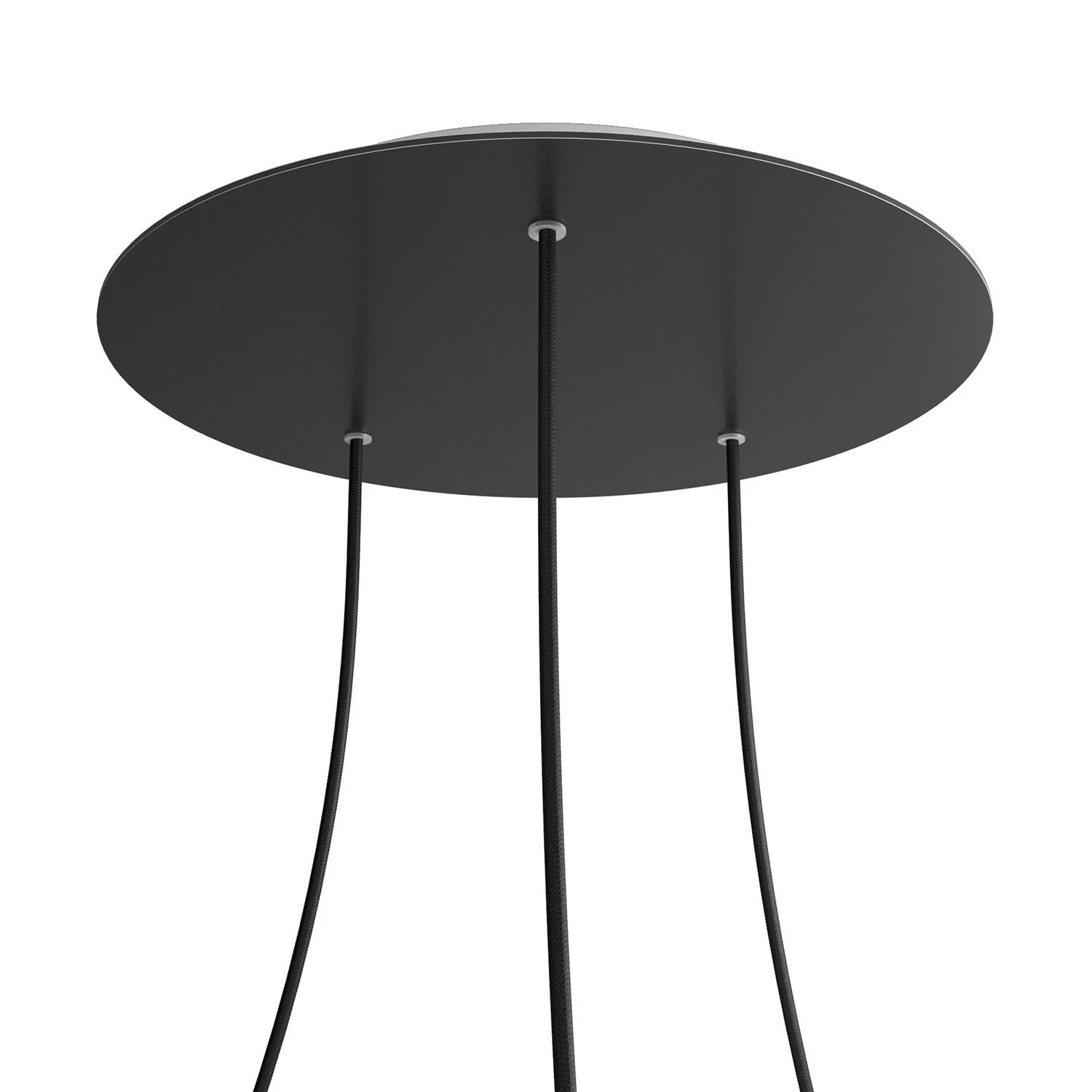 3 Holes - EXTRA LARGE Round Ceiling Canopy Kit - Rose One System - Matt Black