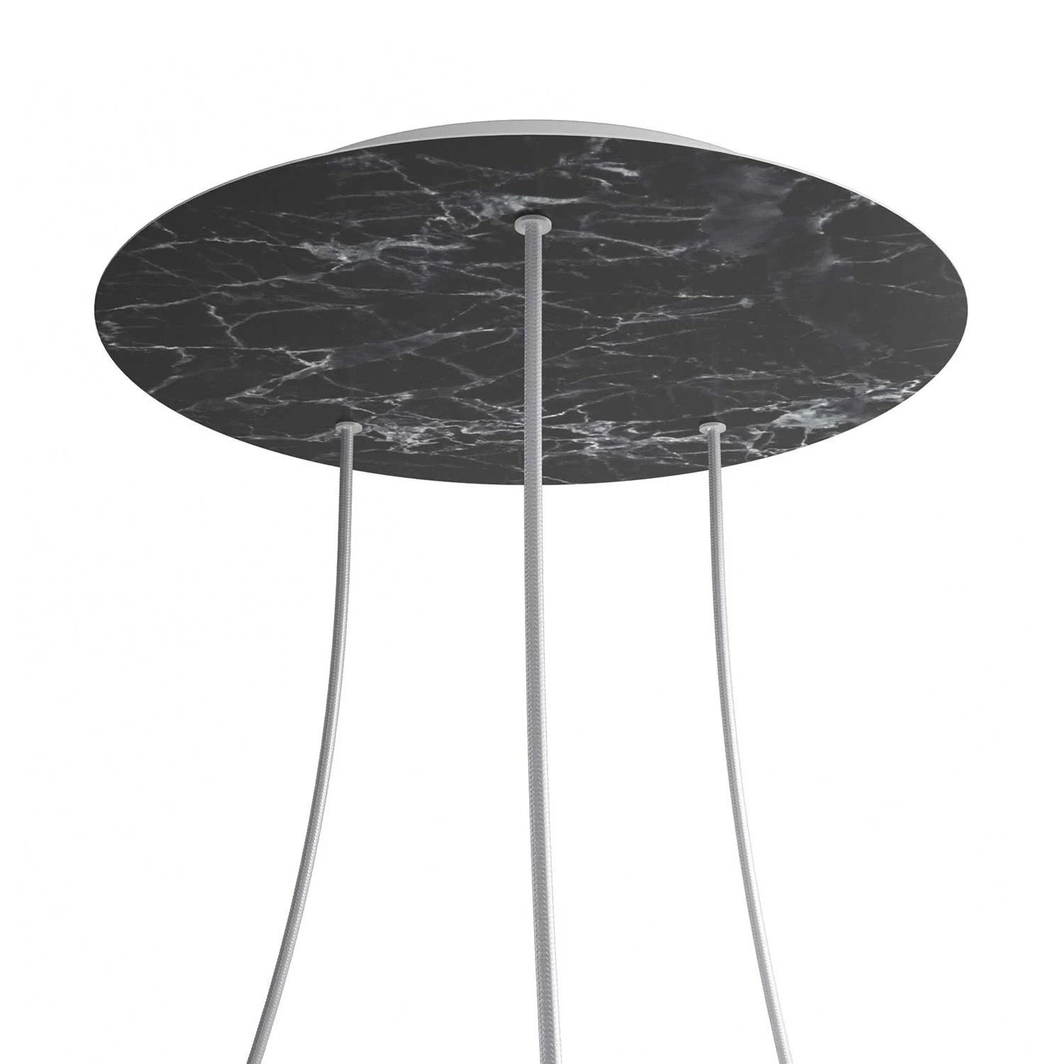 3 Holes - EXTRA LARGE Round Ceiling Canopy Kit - Rose One System - Marble Marquina