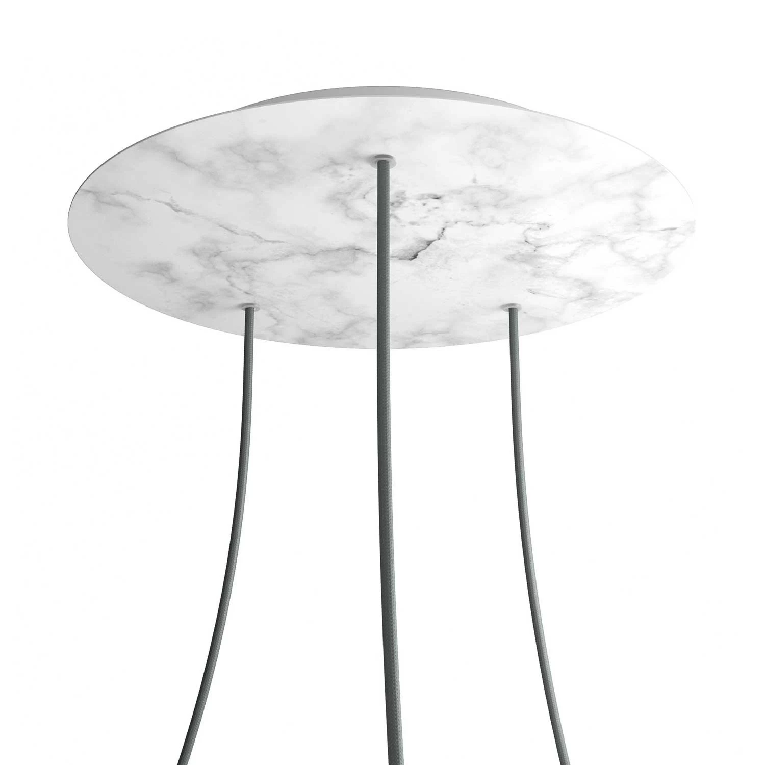 3 Holes - EXTRA LARGE Round Ceiling Canopy Kit - Rose One System - Marble Carrara