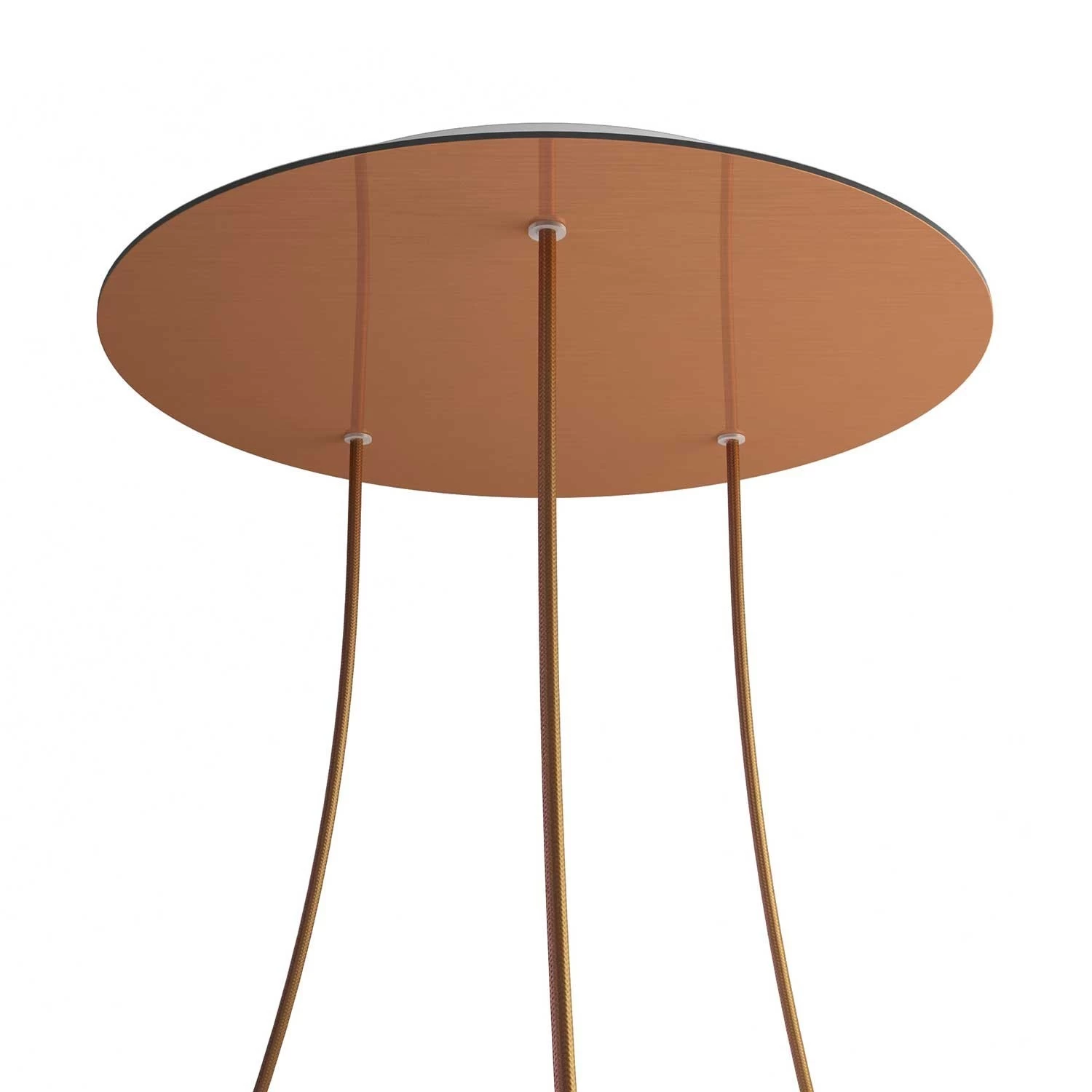 3 Holes - EXTRA LARGE Round Ceiling Canopy Kit - Rose One System - Satin Copper Dibond