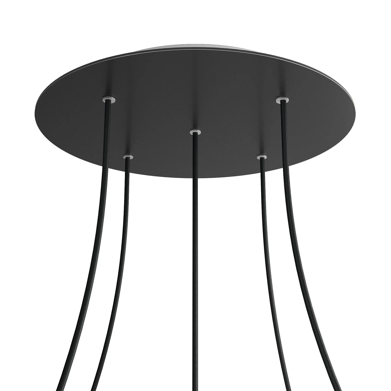 5 Holes - EXTRA LARGE Round Ceiling Canopy Kit - Rose One System - Matt Black