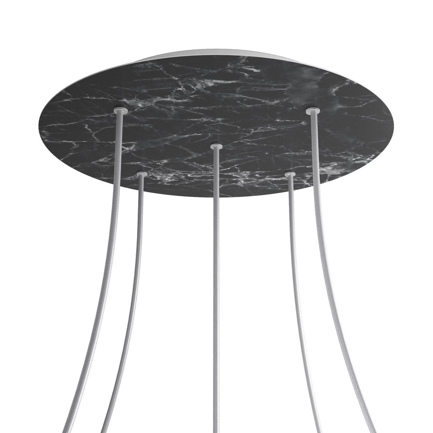 5 Holes - EXTRA LARGE Round Ceiling Canopy Kit - Rose One System - Marble Marquina
