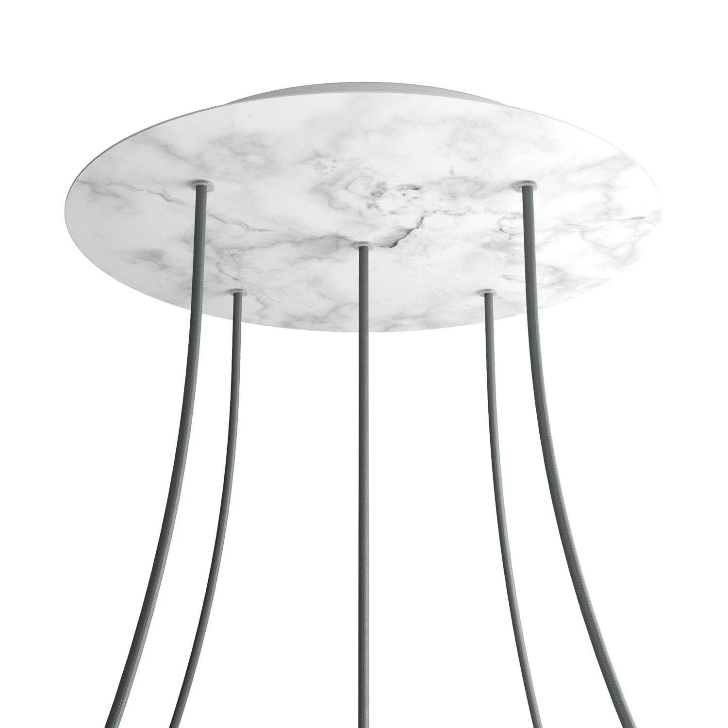 5 Holes - EXTRA LARGE Round Ceiling Canopy Kit - Rose One System - Marble Carrara
