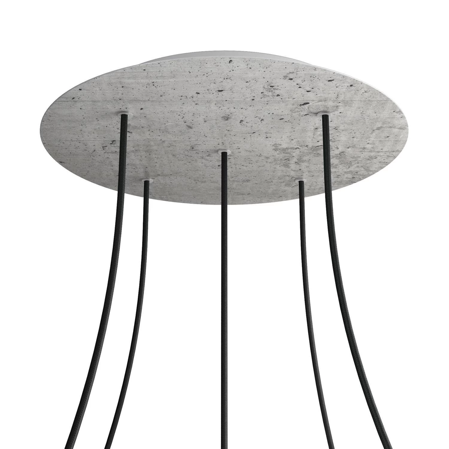 5 Holes - EXTRA LARGE Round Ceiling Canopy Kit - Rose One System - Concrete