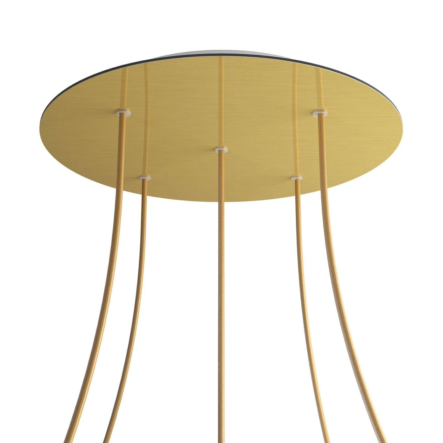 5 Holes - EXTRA LARGE Round Ceiling Canopy Kit - Rose One System - Satin Brass Dibond