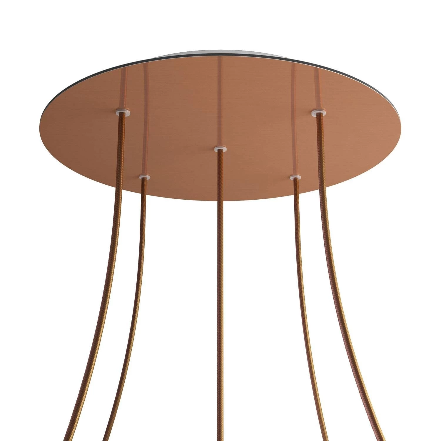 5 Holes - EXTRA LARGE Round Ceiling Canopy Kit - Rose One System - Satin Copper Dibond