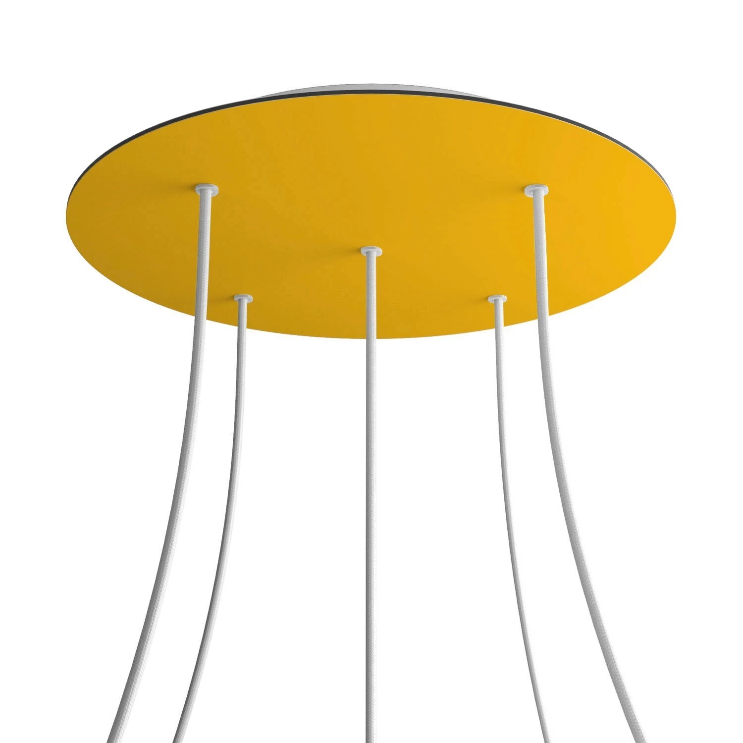5 Holes - EXTRA LARGE Round Ceiling Canopy Kit - Rose One System - Yellow mustard