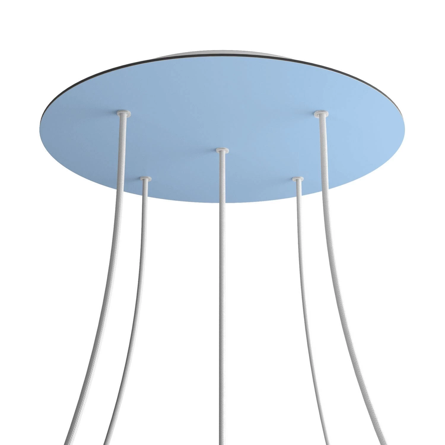 5 Holes - EXTRA LARGE Round Ceiling Canopy Kit - Rose One System - Soft blue